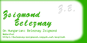 zsigmond beleznay business card